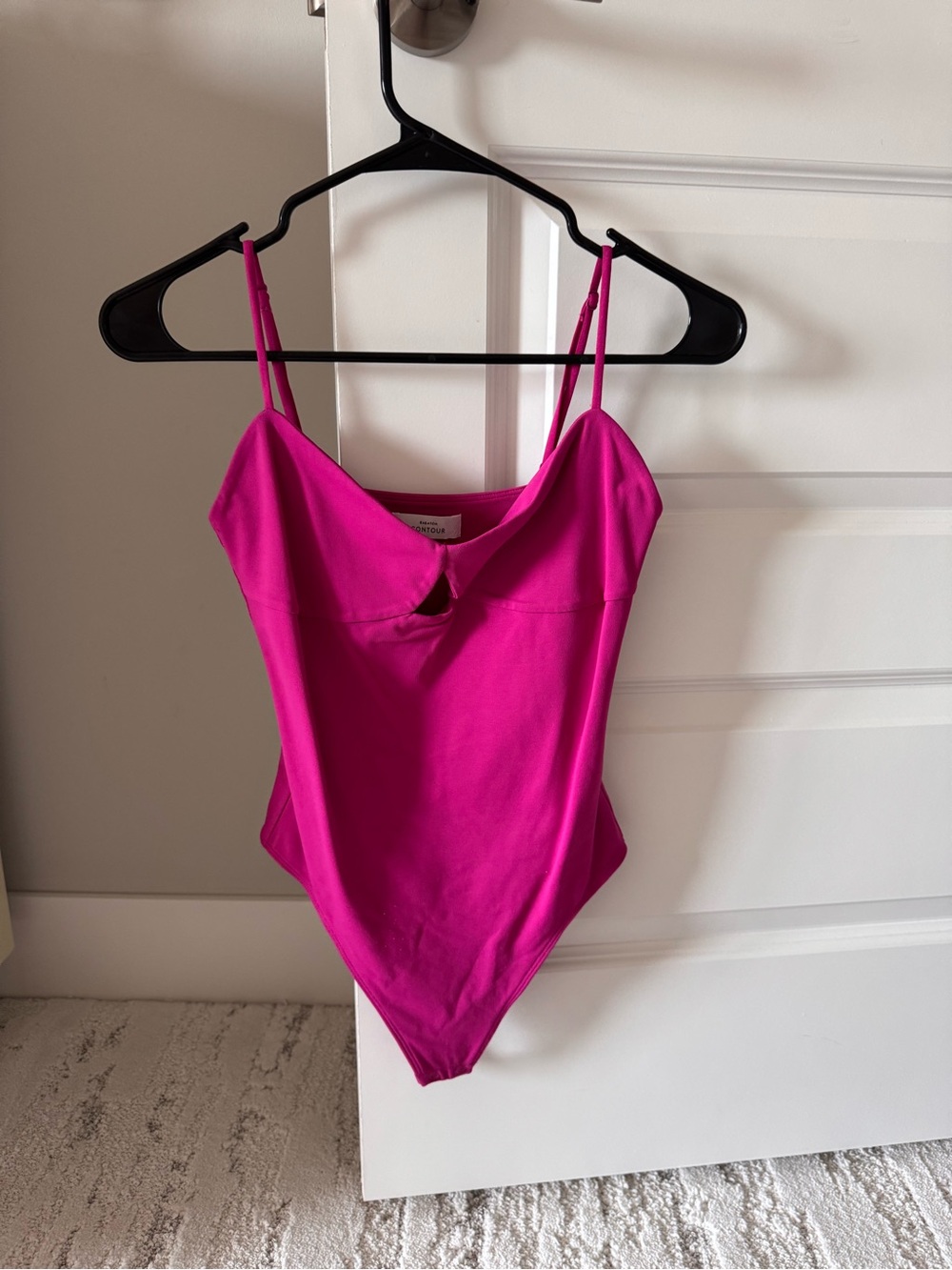 Babaton Fuchsia Contour Spaghetti Strap Bodysuit
